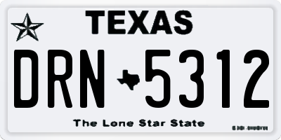 TX license plate DRN5312