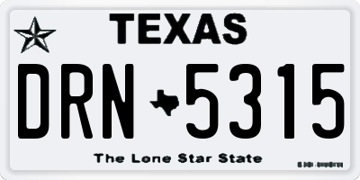 TX license plate DRN5315