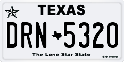 TX license plate DRN5320