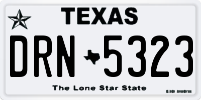TX license plate DRN5323