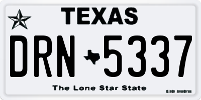 TX license plate DRN5337