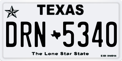 TX license plate DRN5340