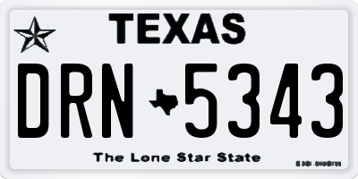 TX license plate DRN5343