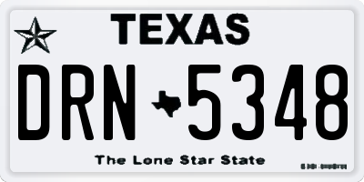 TX license plate DRN5348