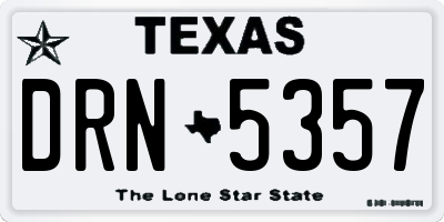 TX license plate DRN5357