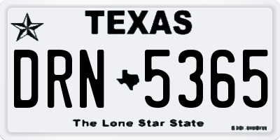 TX license plate DRN5365