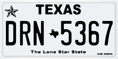 TX license plate DRN5367
