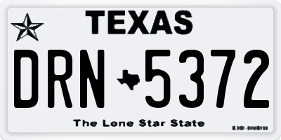 TX license plate DRN5372