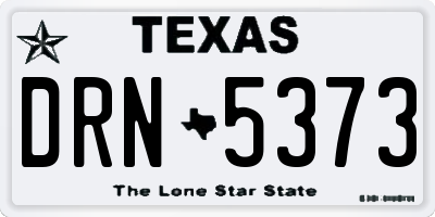 TX license plate DRN5373