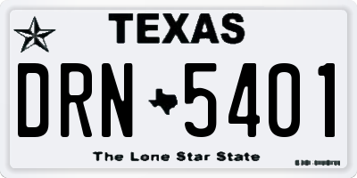 TX license plate DRN5401