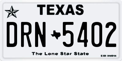 TX license plate DRN5402