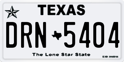 TX license plate DRN5404