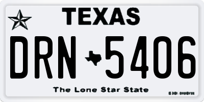 TX license plate DRN5406