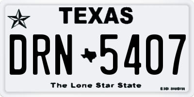 TX license plate DRN5407