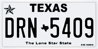 TX license plate DRN5409