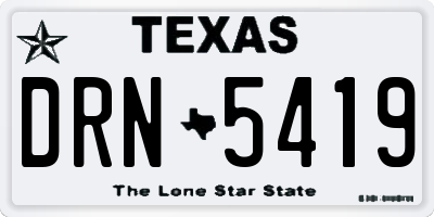 TX license plate DRN5419