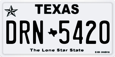 TX license plate DRN5420