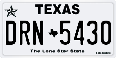 TX license plate DRN5430