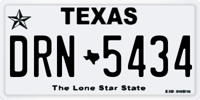 TX license plate DRN5434