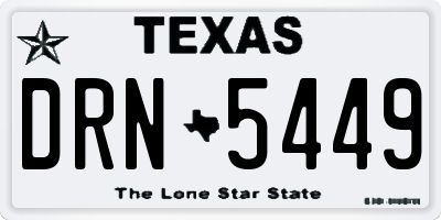 TX license plate DRN5449