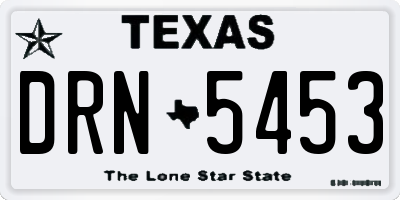 TX license plate DRN5453