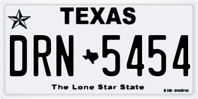 TX license plate DRN5454