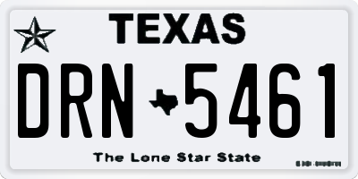 TX license plate DRN5461