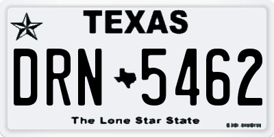 TX license plate DRN5462