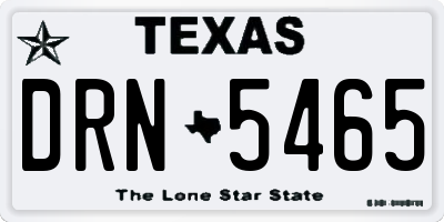 TX license plate DRN5465