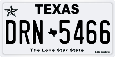 TX license plate DRN5466