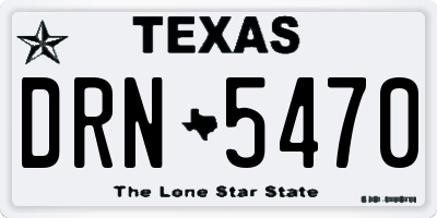 TX license plate DRN5470