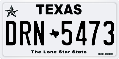 TX license plate DRN5473
