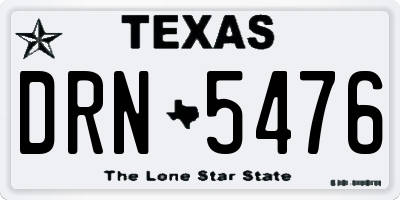 TX license plate DRN5476