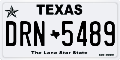 TX license plate DRN5489