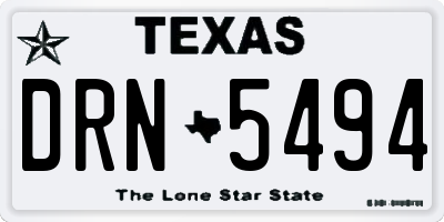 TX license plate DRN5494