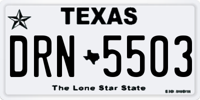 TX license plate DRN5503