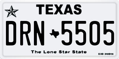 TX license plate DRN5505
