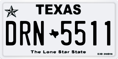 TX license plate DRN5511