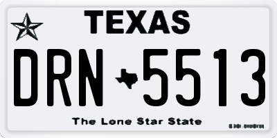 TX license plate DRN5513