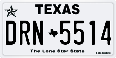 TX license plate DRN5514