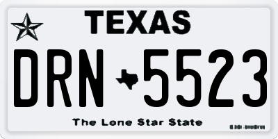 TX license plate DRN5523