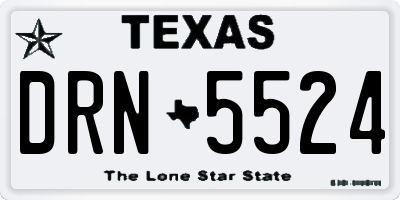 TX license plate DRN5524