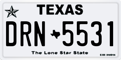 TX license plate DRN5531