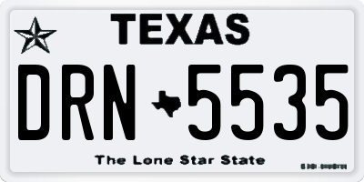 TX license plate DRN5535