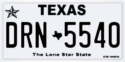 TX license plate DRN5540