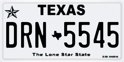 TX license plate DRN5545