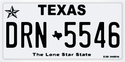 TX license plate DRN5546