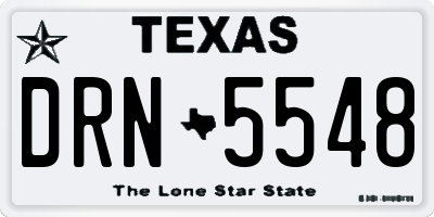 TX license plate DRN5548