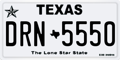 TX license plate DRN5550