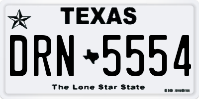 TX license plate DRN5554